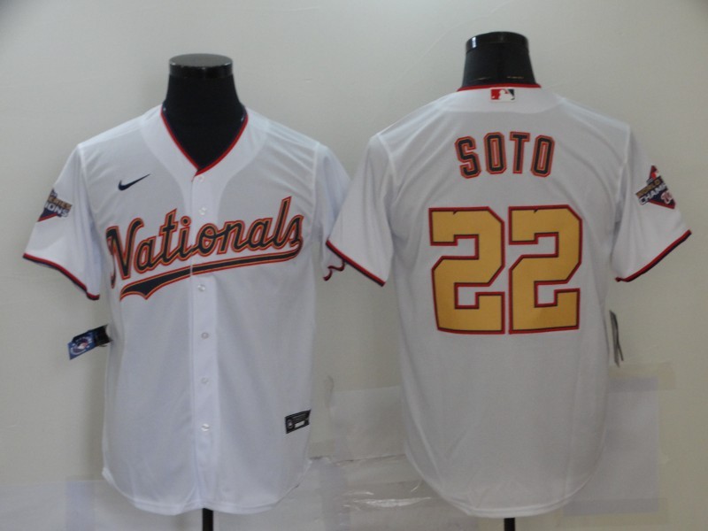 Men's Washington Nationals Juan Soto #22 White Jersey Men's Washington Nationals Juan Soto #22 White Jersey